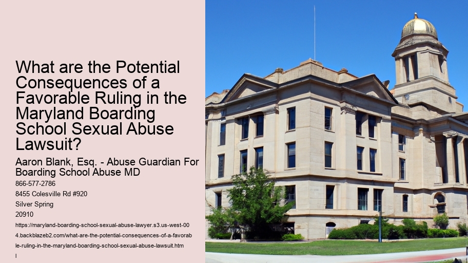 What are the Potential Consequences of a Favorable Ruling in the Maryland Boarding School Sexual Abuse Lawsuit?